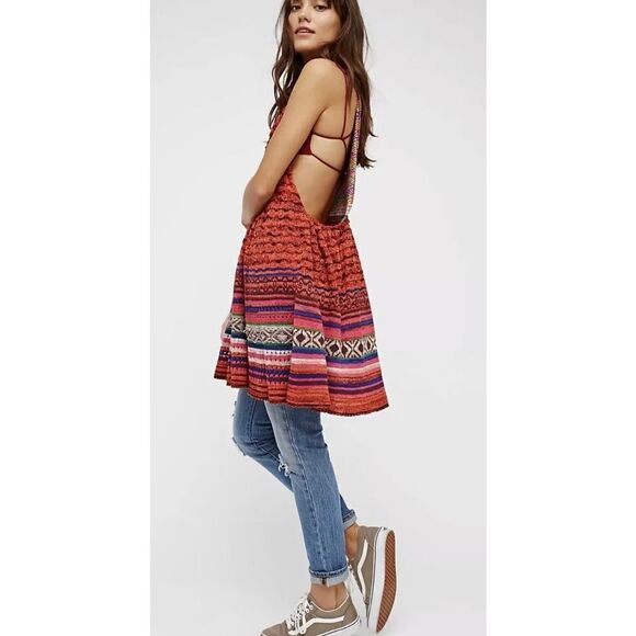 Free People Rare Hearts Red Knit Crochet Sweater Tunic Mini Dress
Womens size S - Picture 6 of 12